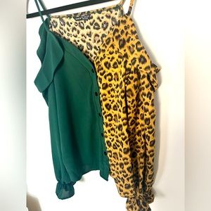 Two Toned Flounce Top